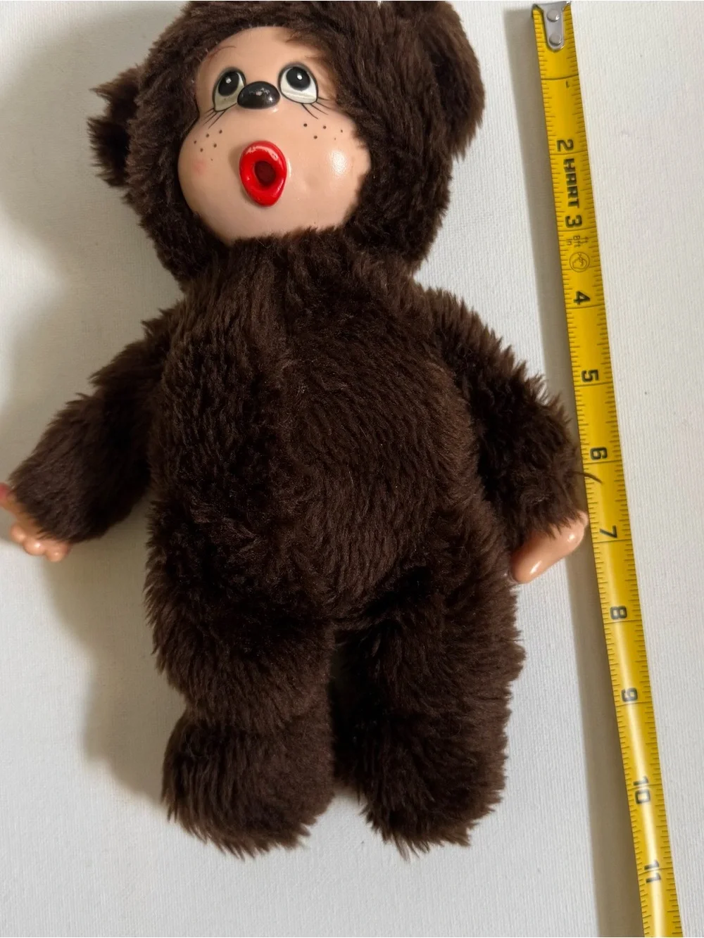 Vintage Monchhichi Style Thumb Sucking Monkey Doll Plush Rubber Face 10